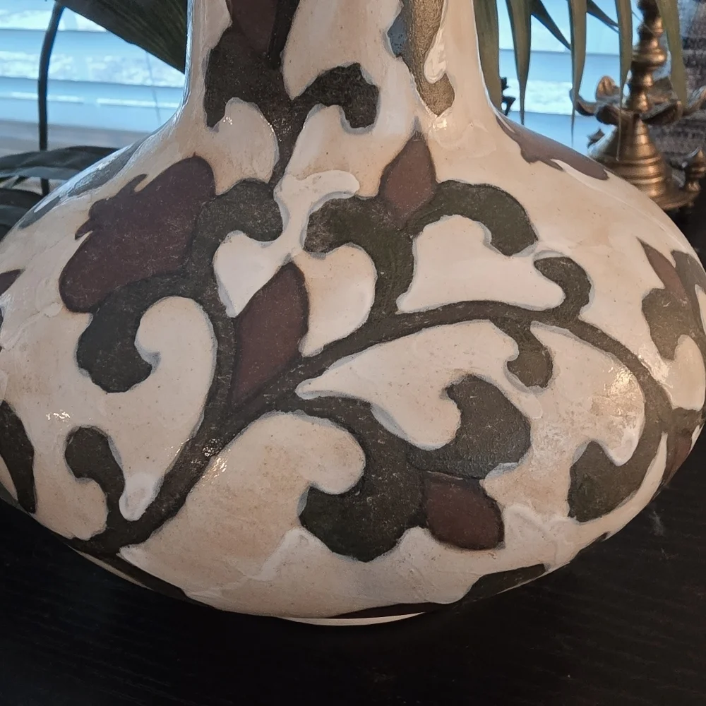 Chinese Cizhou Kiln Style Hand Glazed Stoneware Pottery Vase